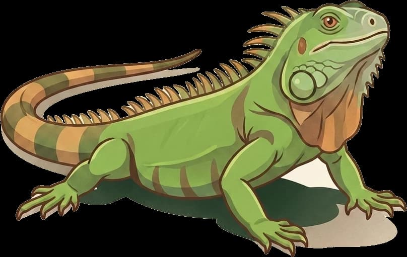 Illustration: Leguanfutter: strikte Pflanzenkost